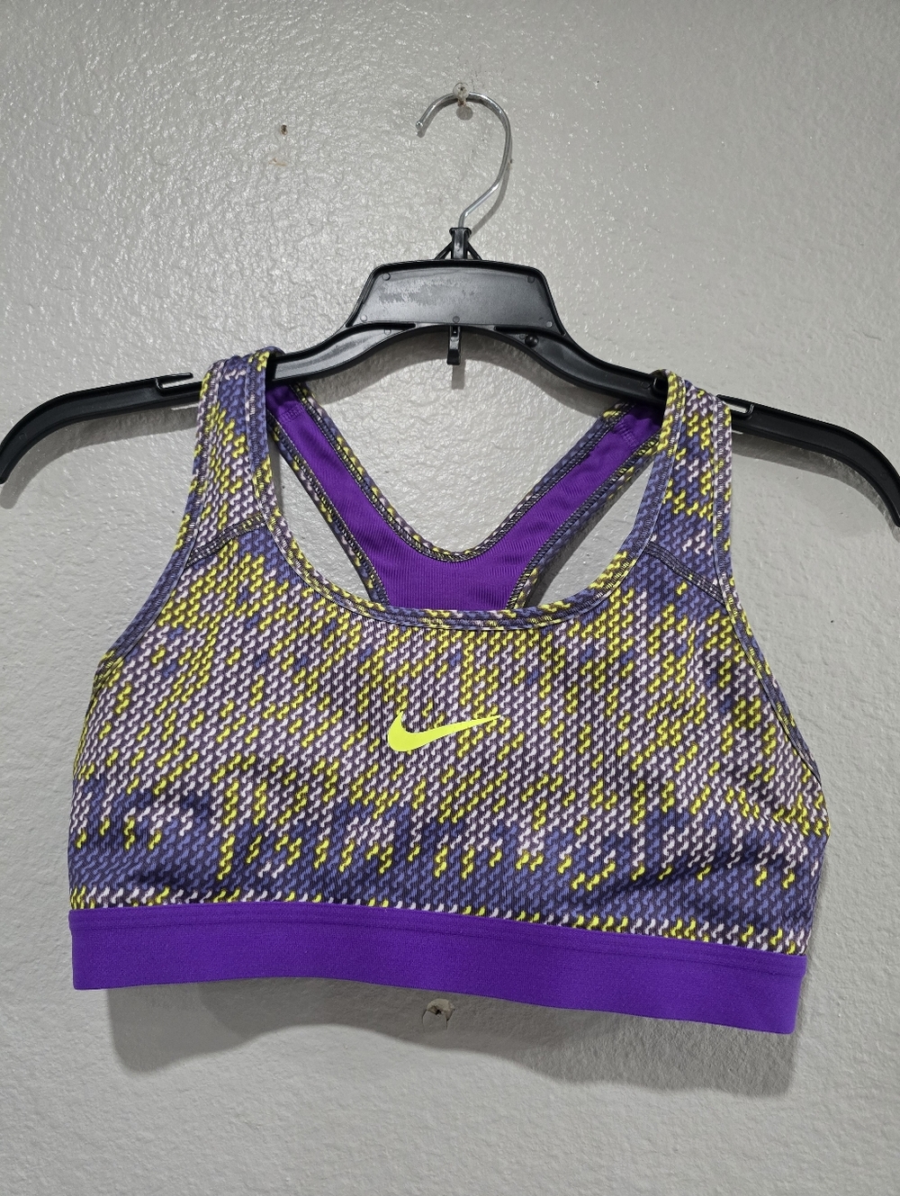 Nike Purple & Neon Yellow Sports Bra Small